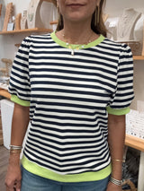Black & Lime Stripes Top