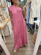 Pink/Fuchsia Stripes Oversized Jumpsuit