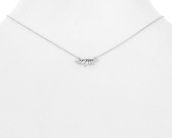 Silver CZ Cluster Necklace (NJ)