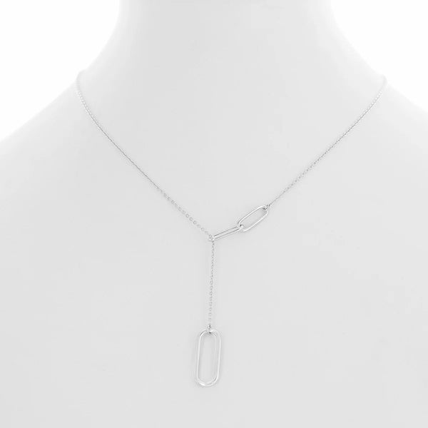 Silver Dainty Chain w/Links Necklace (NW)