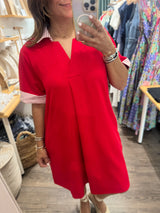 Red Stripes Detail Dress