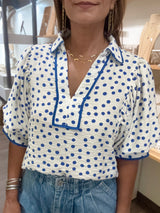 Blue Polka Dots Top