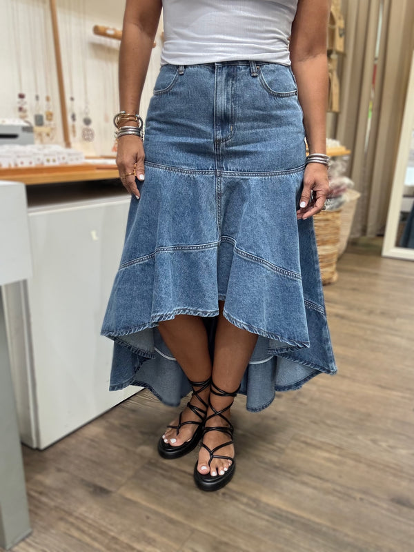 Denim Hi-Lo Skirt