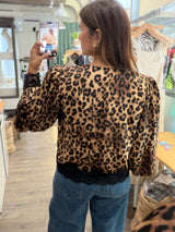 Leopard Print & Black Lace Top