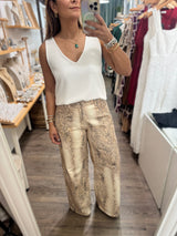 Animal Print Denim Pant