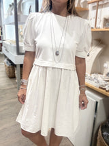 White Contrast Dress