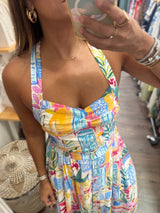 Colorful Print Top & Skirt Set