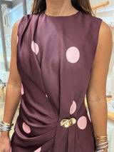 Burgundy Polka Dot Dress