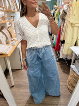 White Knitted Top