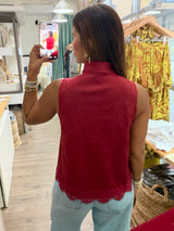 Burgundy Faux Suede Top