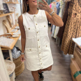 White Button Down Denim Dress