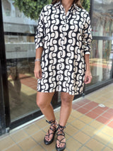 Black & White Print Romper