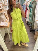 Lime Tie Waist Dress