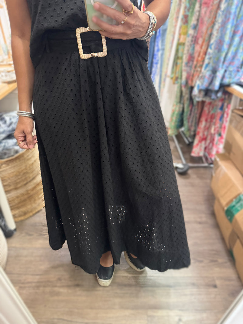 Black Halter Top & Skirt Set