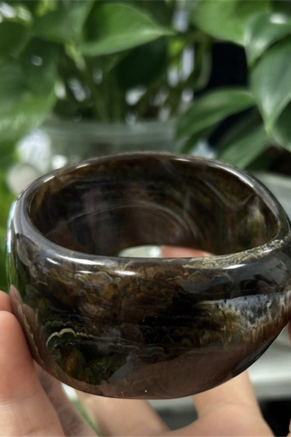 Round Brown Resin Bangle