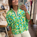 Green Mix Dolman Sleeves Top