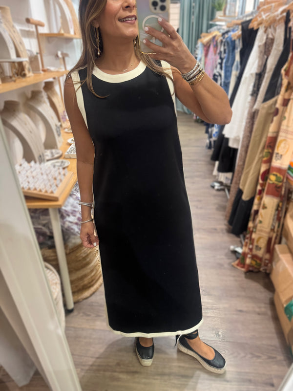 Black & Ivory Side Detail Dress
