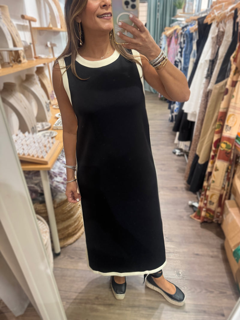 Black & Ivory Side Detail Dress