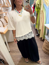Ivory Lace Hem Top