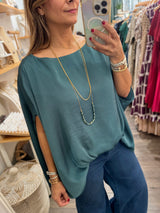 Hunter Green Dolman Sleeves Top