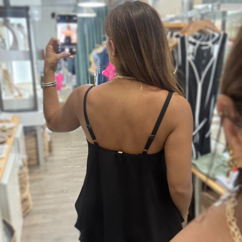 Black Flowy Cami Top