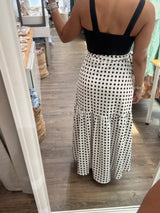 Black Polka Dots Wrap Around Skirt