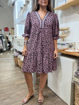 Mauve Mix Print Dress