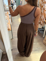 Brown High Waisted Harem Pants