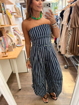 Strapless Stripes Jumpsuit