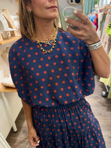 Navy & Brick Polka Dots Set
