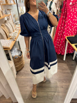 Navy Colorblock Dress