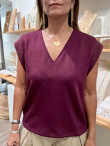 Burgundy V-Neck Top