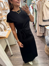 Black Front Knot Dress