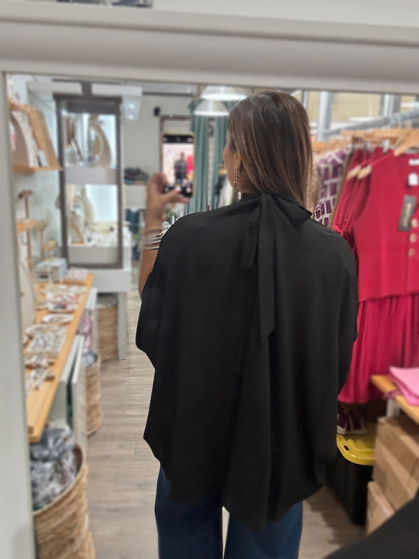 Black Neck Detail Top