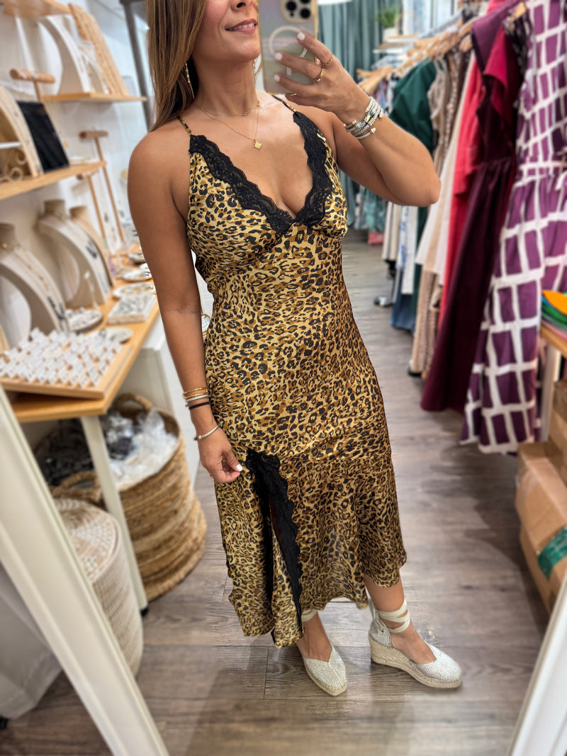 Animal Print Back Detail Dress