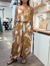 Caramel Print Racerback Top & Harem Pants Set