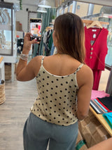 Polka Dot Cowl Neck Top