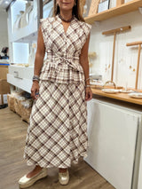 Plaid Print Top & Skirt Set