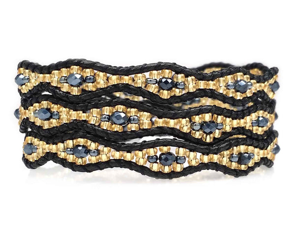 Gold Beads Wrap Bracelet (BW)