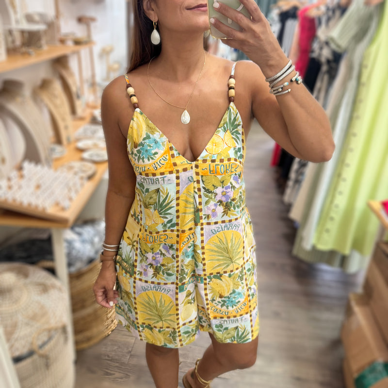 Tropical Sun Print Romper