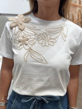 White Crochet Detail Top