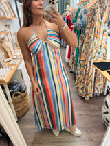 Summer Stripes Back Detail Dress