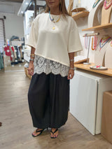 Ivory Lace Hem Top