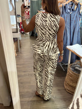Zebra Print Top & Pants Set