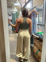 Camel Drawstring Waist & Ankles Pant