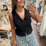 Black Lace Trim Top