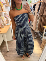Strapless Stripes Jumpsuit