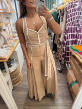 Camel Wide Leg Jumpsuit