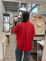 Red & Pink Trim Top