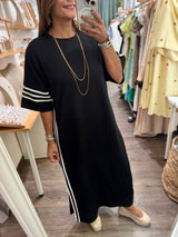 Black Side Stripes Dress